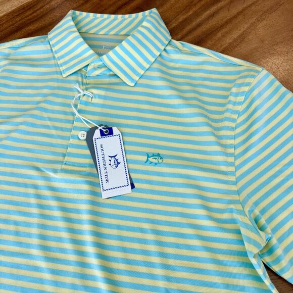 Southern Tide Driver Bold Stripe Polo Mens Medium NWT - Picture 1 of 2